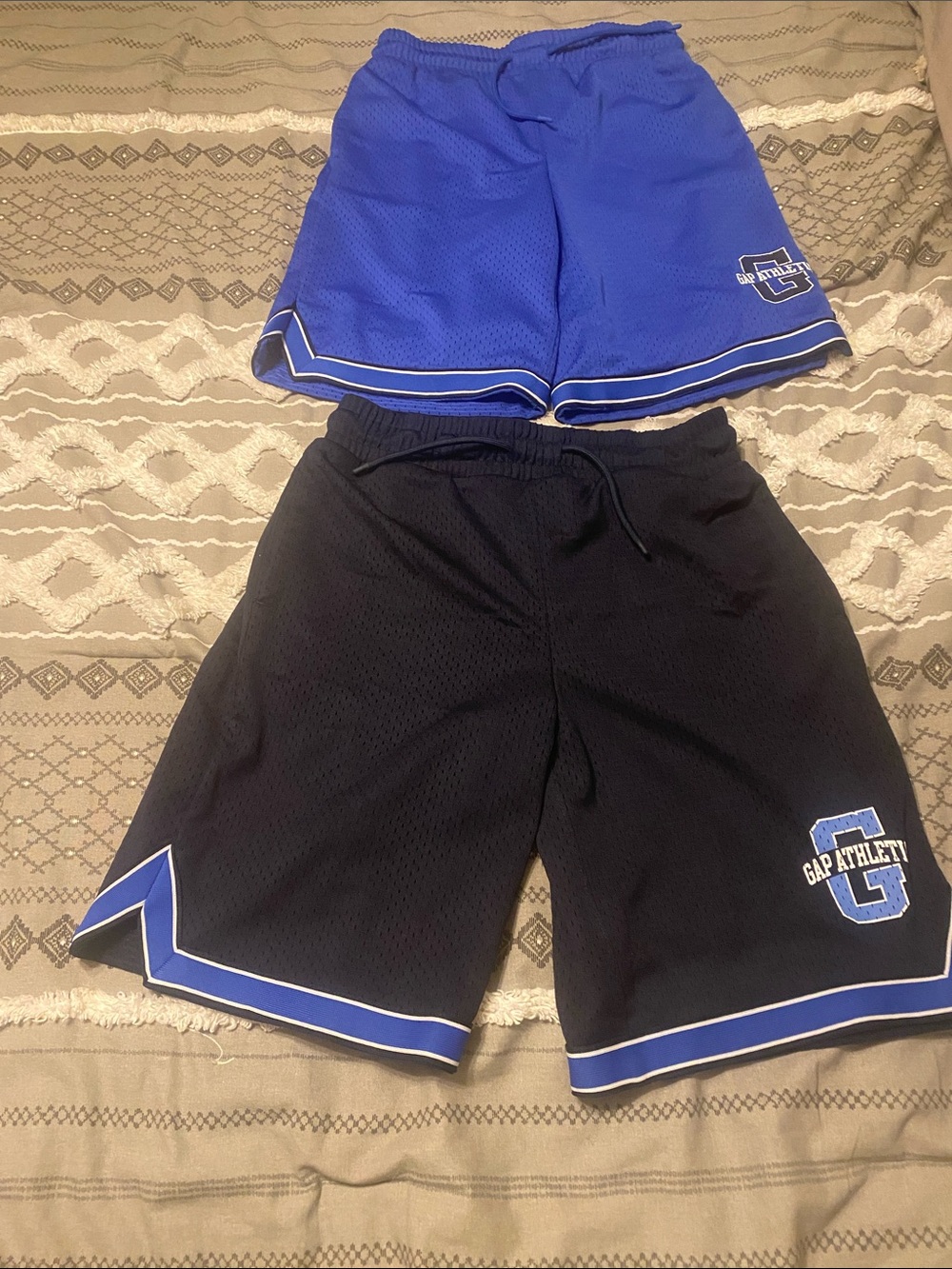GAP Kids Navy Blue & Black Elastic Waist Athletic Shorts Pair